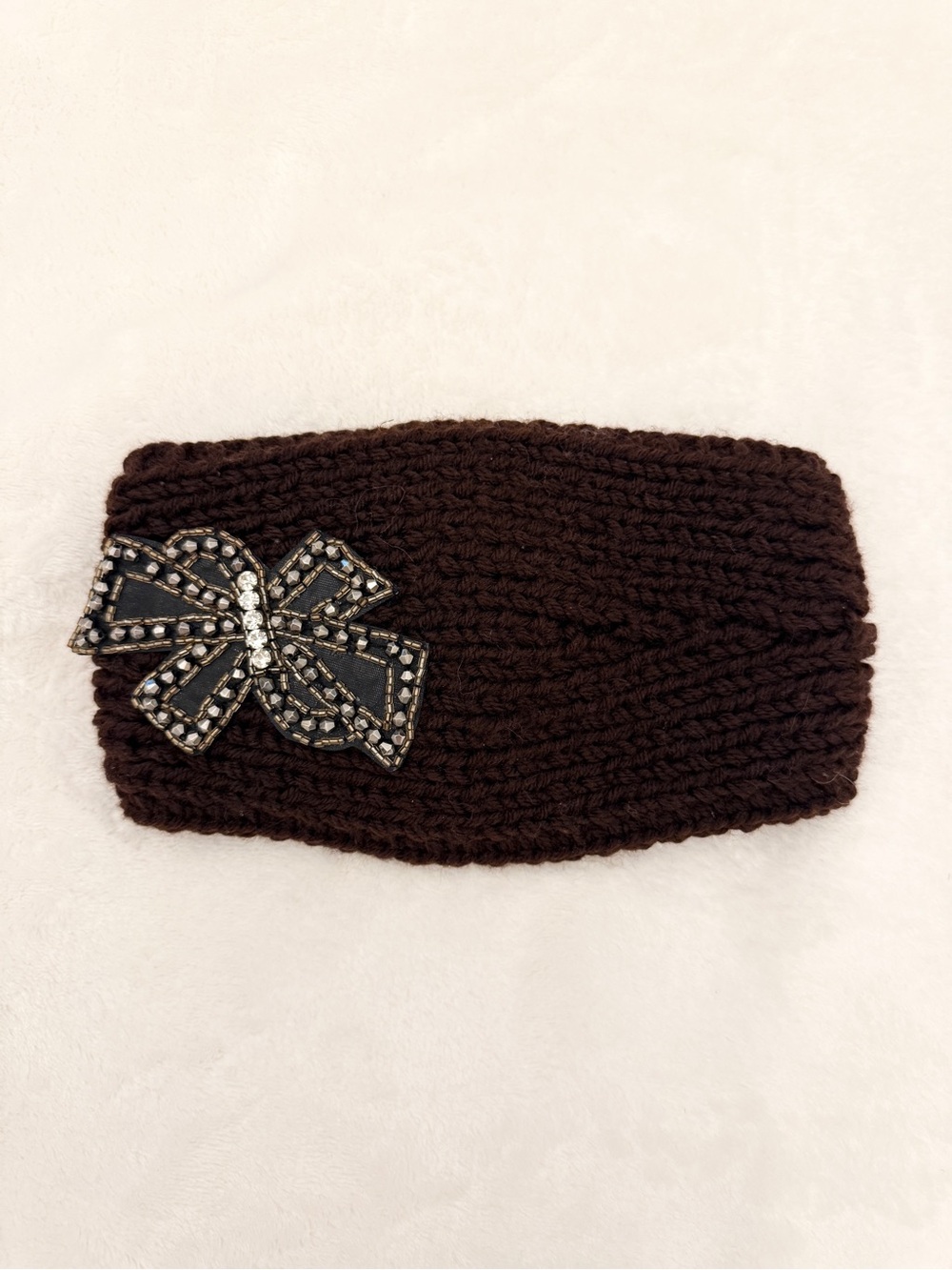 Joe Boxer Knit Headband with Jeweled Bow